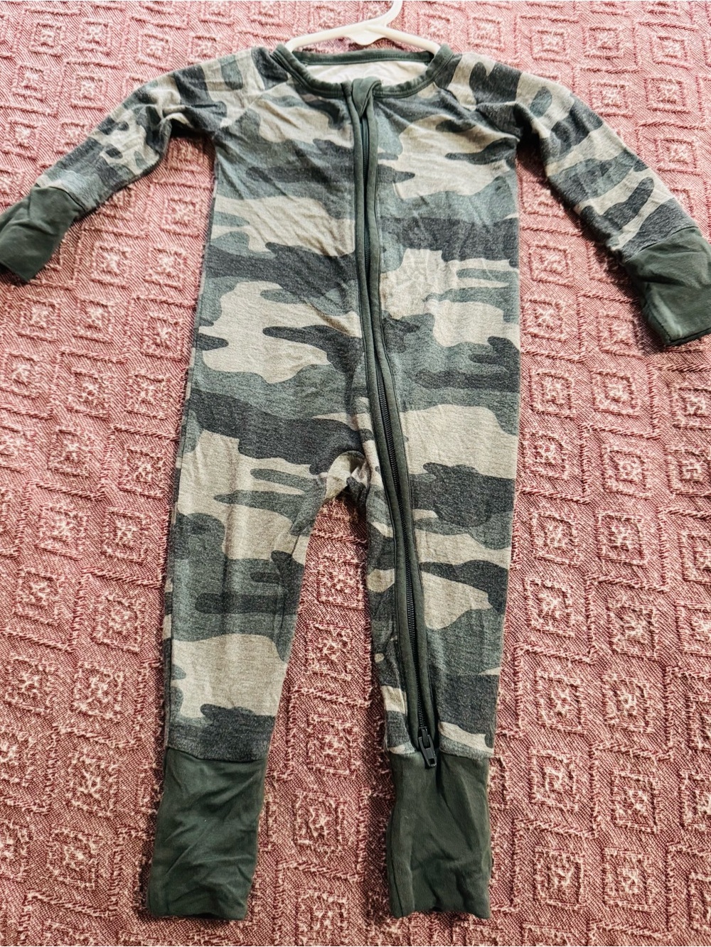 Little Sleepies Kids Camo One-Piece Zipper Pajamas - Green Camo Size 0-3 Mths
